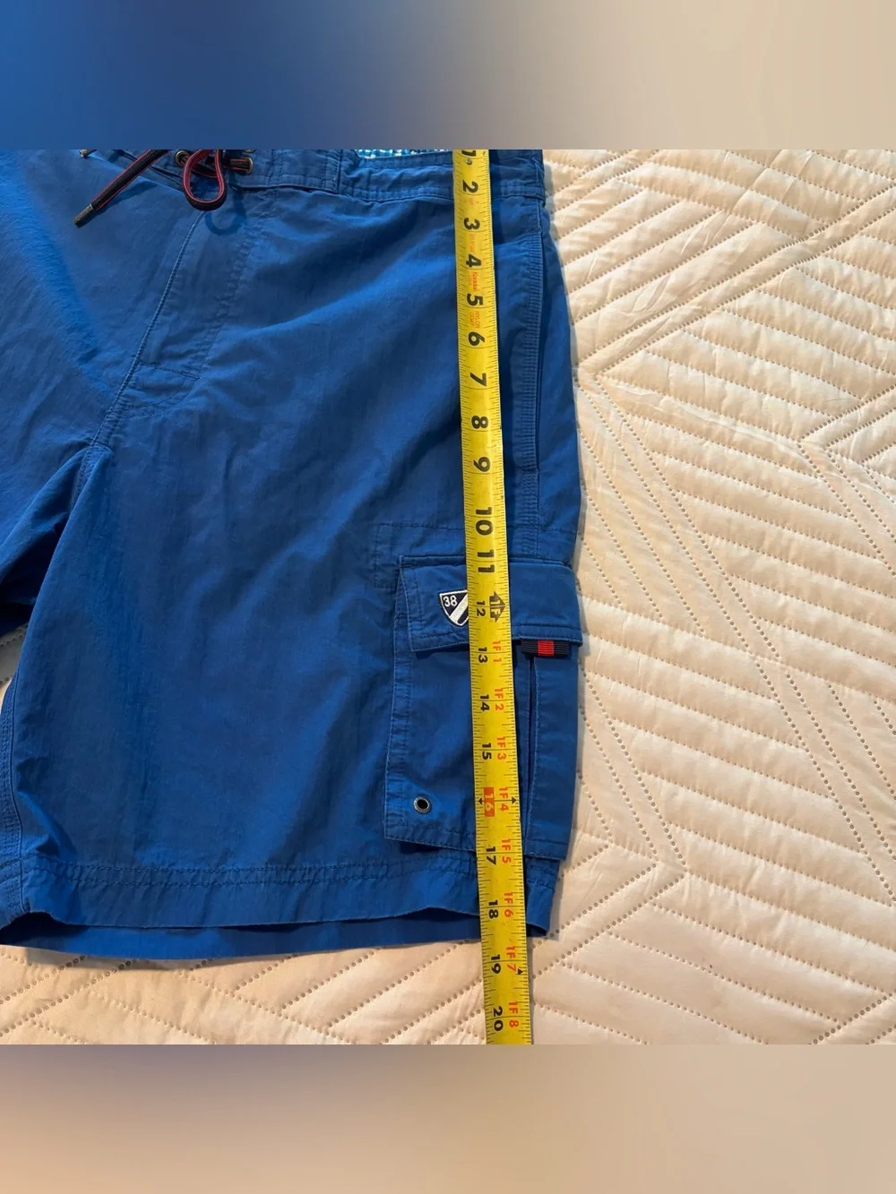 Cremieux- Men's Blue Cargo Swim Trunks Size M